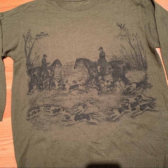 Olive Green Crew Sweater - Picture 2 of 3